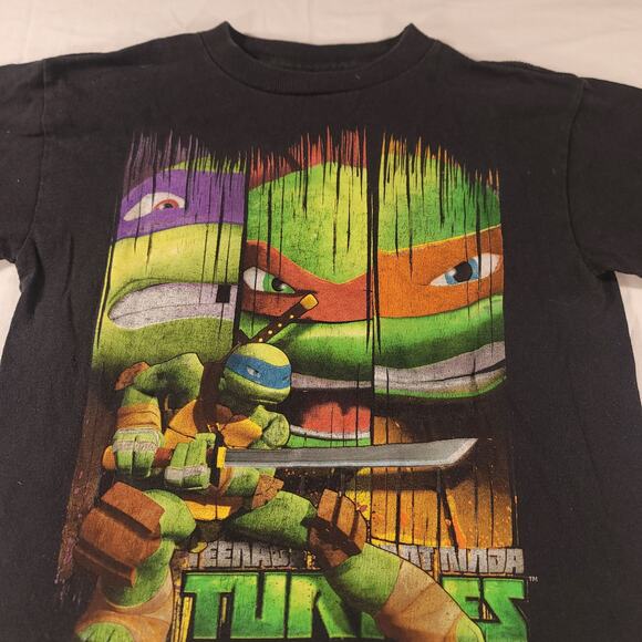 Teenage Mutatn Ninja Turtles Graphic Short Sleeve Shirt Youth Boys Size M Black - Picture 1 of 9